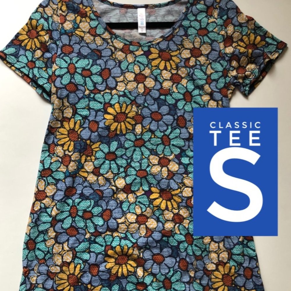 LuLaRoe Class Tee, Daisy Print, Size Small